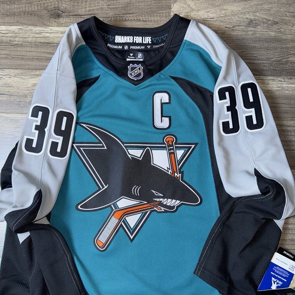 Fanatics San Jose Sharks Logan Couture #39 NHL Premium Men's Jersey Sz 46 NWT - Picture 8 of 11